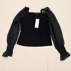 French Connection Maia Krista Crepe Mix Jumper Womens Size Medium Top